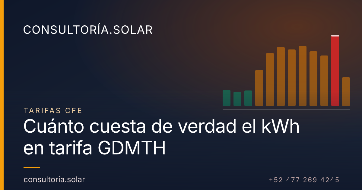 Cálculo del costo efectivo por kWh a partir de un recibo de CFE en tarifa GDMTH